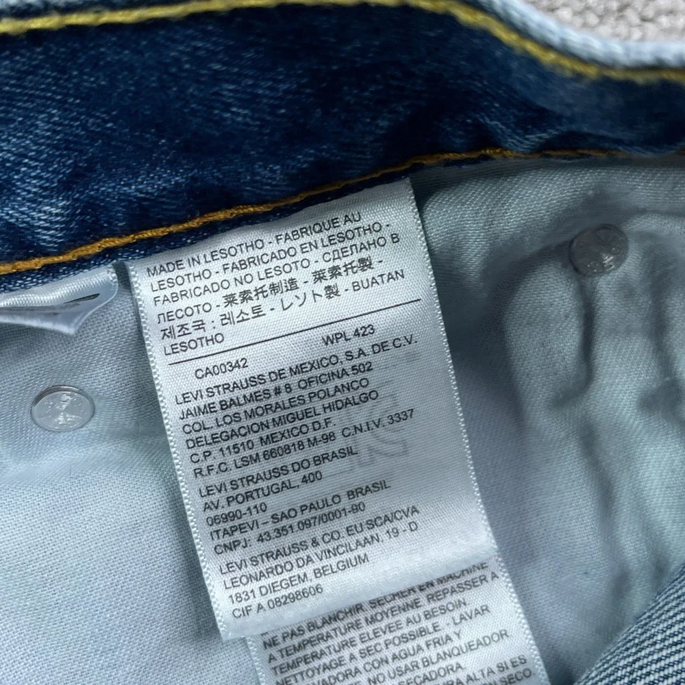 Levis 505 Jeans Mens 38x34 Blue Straight Leg Cotton Denim Classic Pants